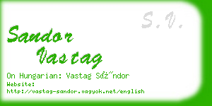 sandor vastag business card